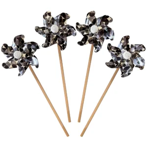 girandole con decorazioni motivo geometrico, colore nero e dettagli oro